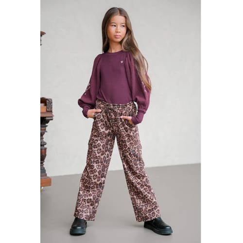 Like Flo wide leg cargo broek bruin afbeelding