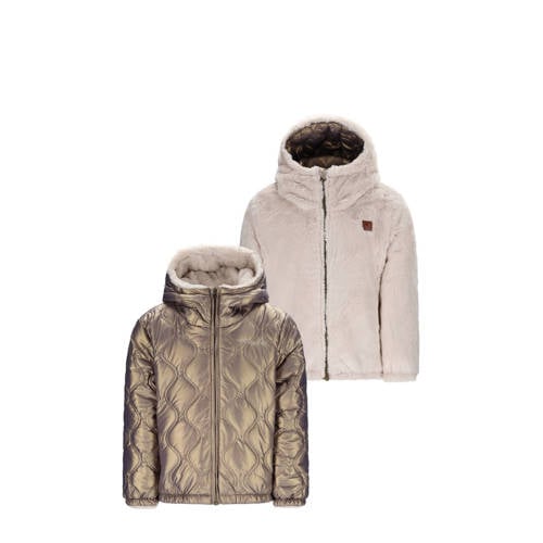Like Flo imitatiebonten reversible jas beige afbeelding