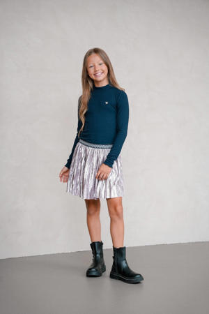midi jurk rib gebreid donkerblauw