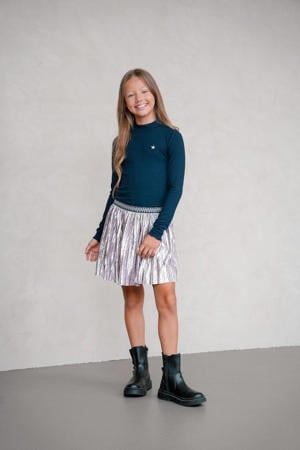midi jurk rib gebreid donkerblauw