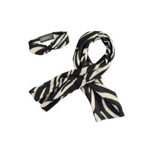 sjaal + hoofdband zwart/wit