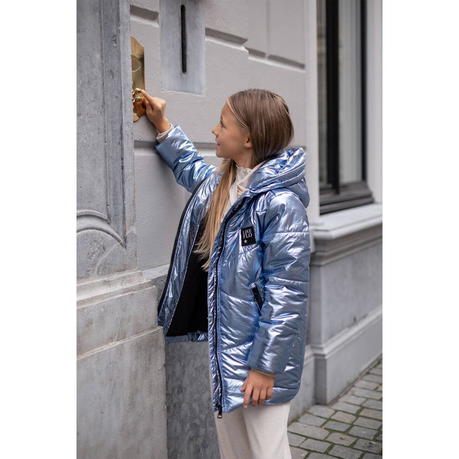 Like Flo gewatteerde jas blauw