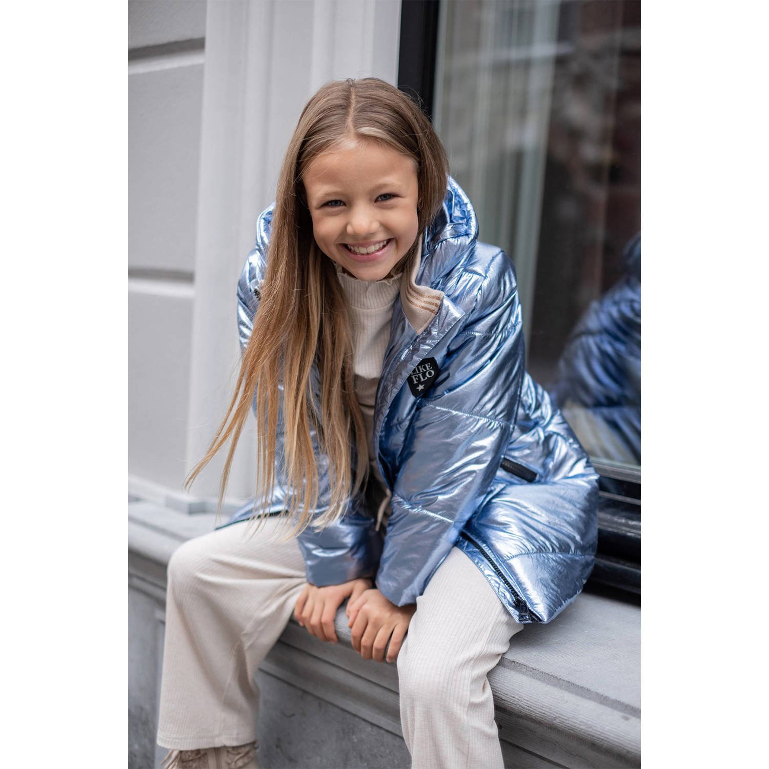 Like Flo gewatteerde jas blauw