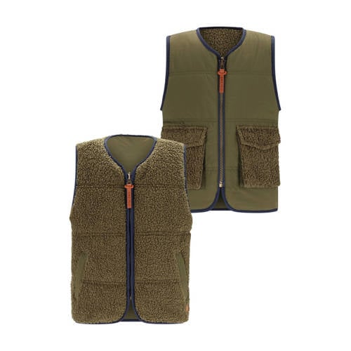 Like Flo Boys reversible teddy bodywarmer armygroen afbeelding