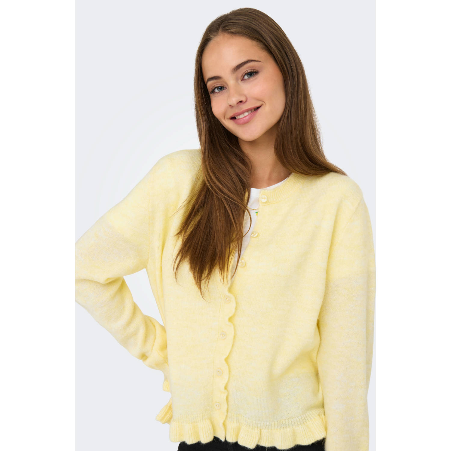 JDY gebreid vest geel