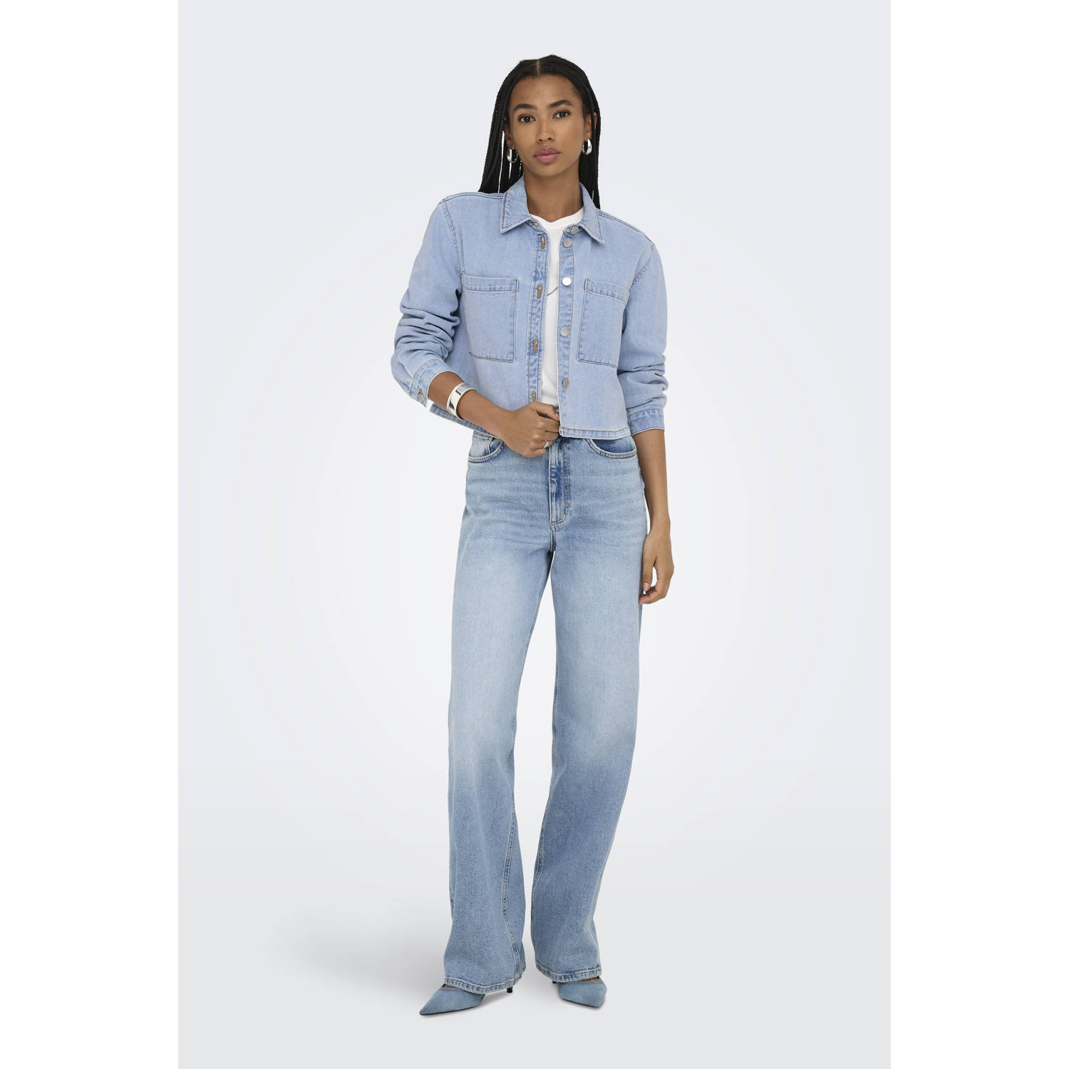 JDY denim blouse light blue denim