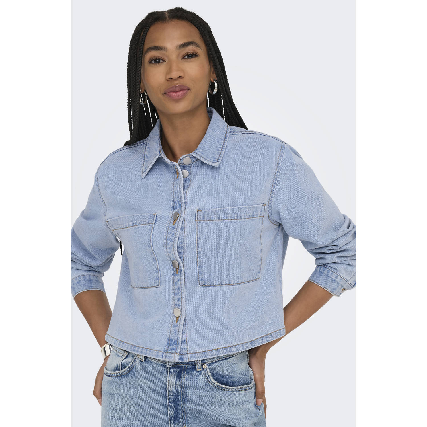 JDY denim blouse light blue denim