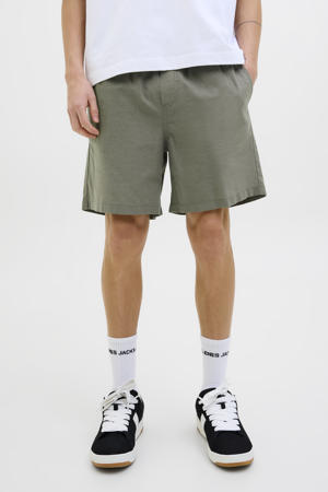 linnen regular casual short JPSTJAIDEN  groen
