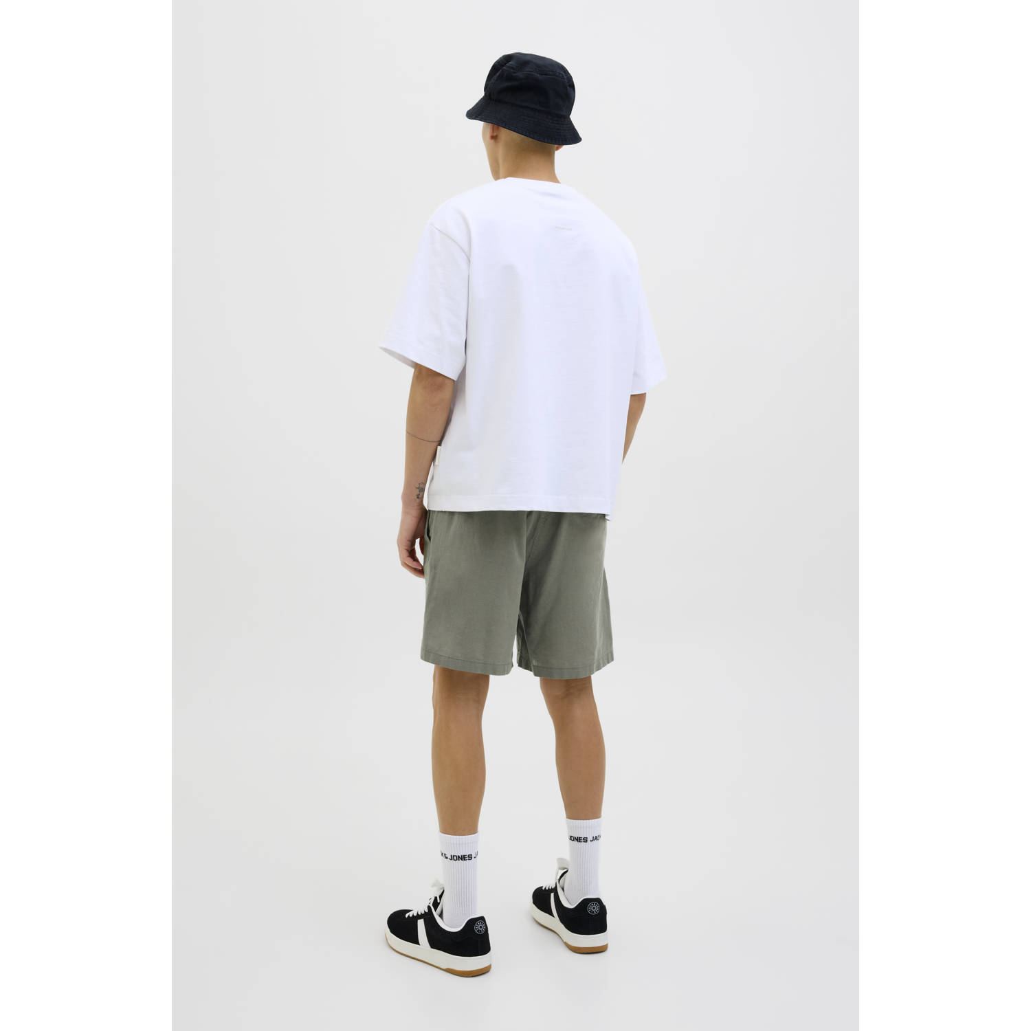 JACK & JONES PANTS STUDIO linnen regular casual short JPSTJAIDEN groen