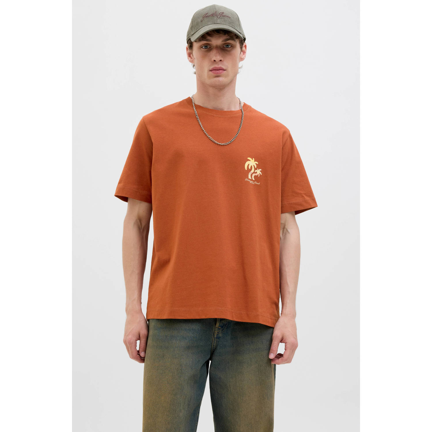 JACK & JONES ORIGINALS T-shirt roodbruin