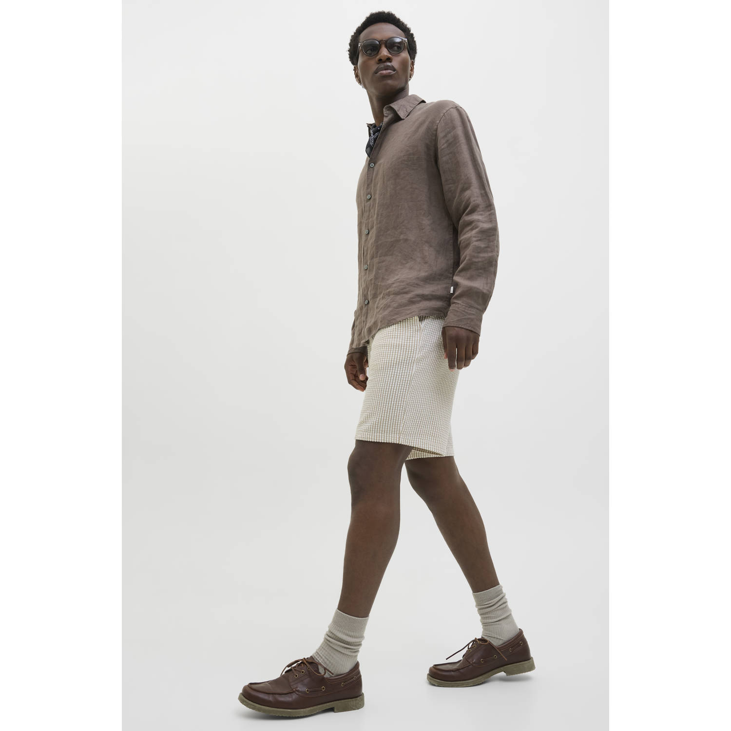 JACK & JONES PANTS STUDIO relaxed sweatshort beige