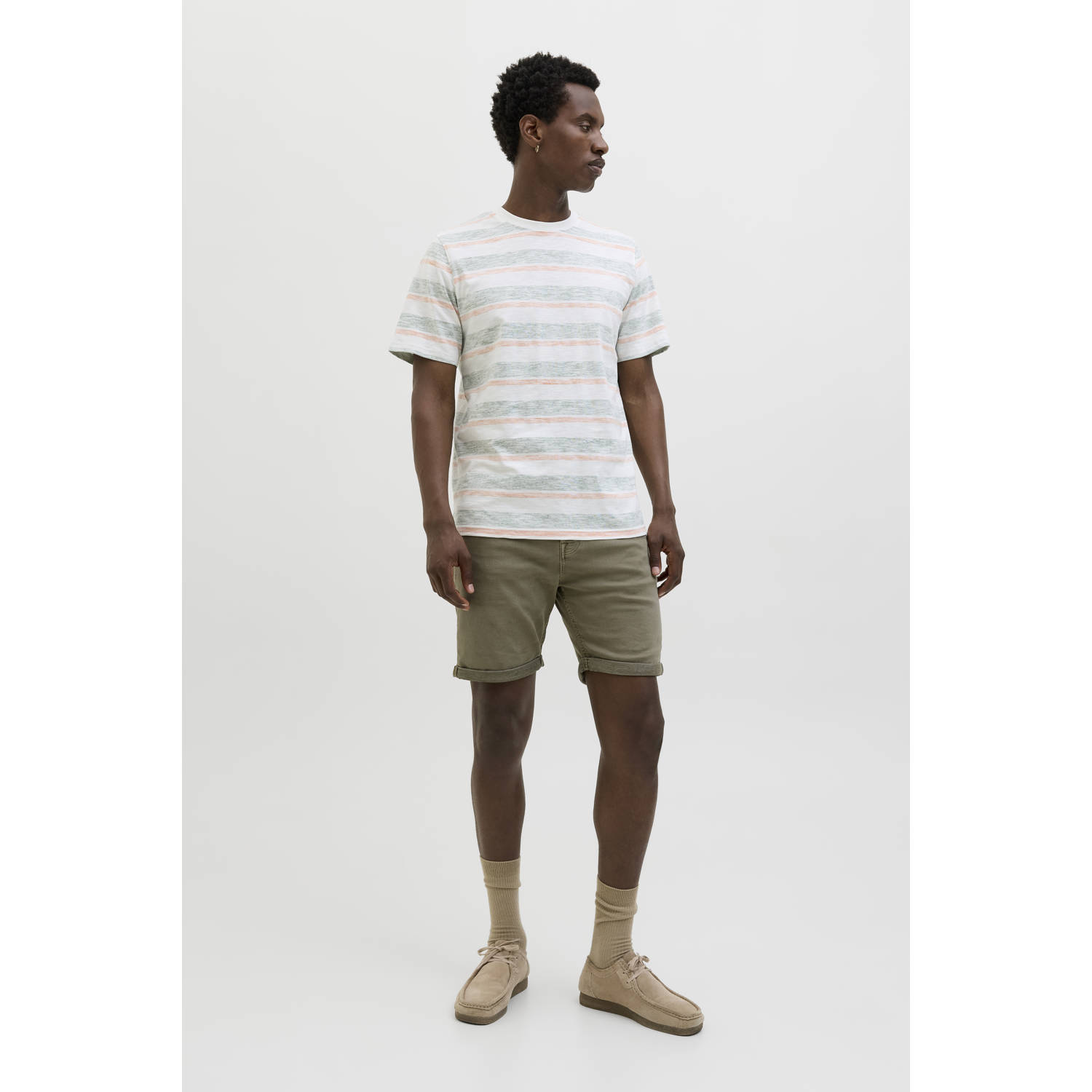 JACK & JONES JEANS INTELLIGENCE regular denim short JJIRICK JJICON groen