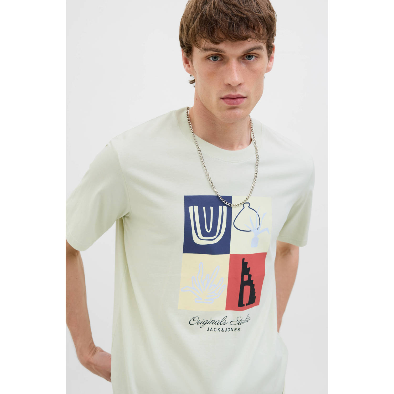 JACK & JONES ORIGINALS T-shirt grijsgroen