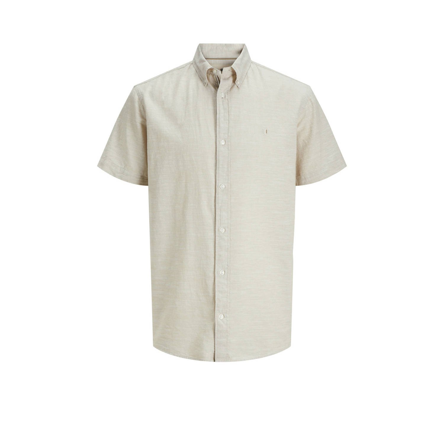 JACK & JONES PREMIUM linnen casual overhemd ecru