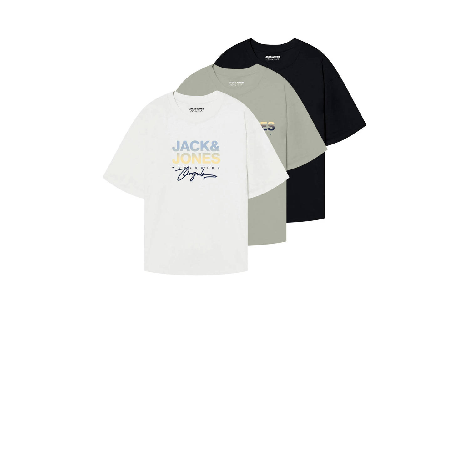 JACK & JONES ORIGINALS T-shirt (set van 3)