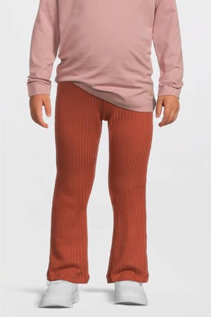 regular flared broek roodbruin