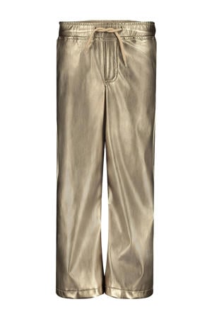 imitatieleren regular casual broek goud