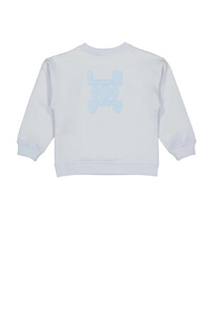 sweater met backprint lichtblauw