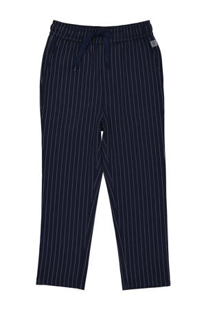regular casual broek met krijtstreep donkerblauw
