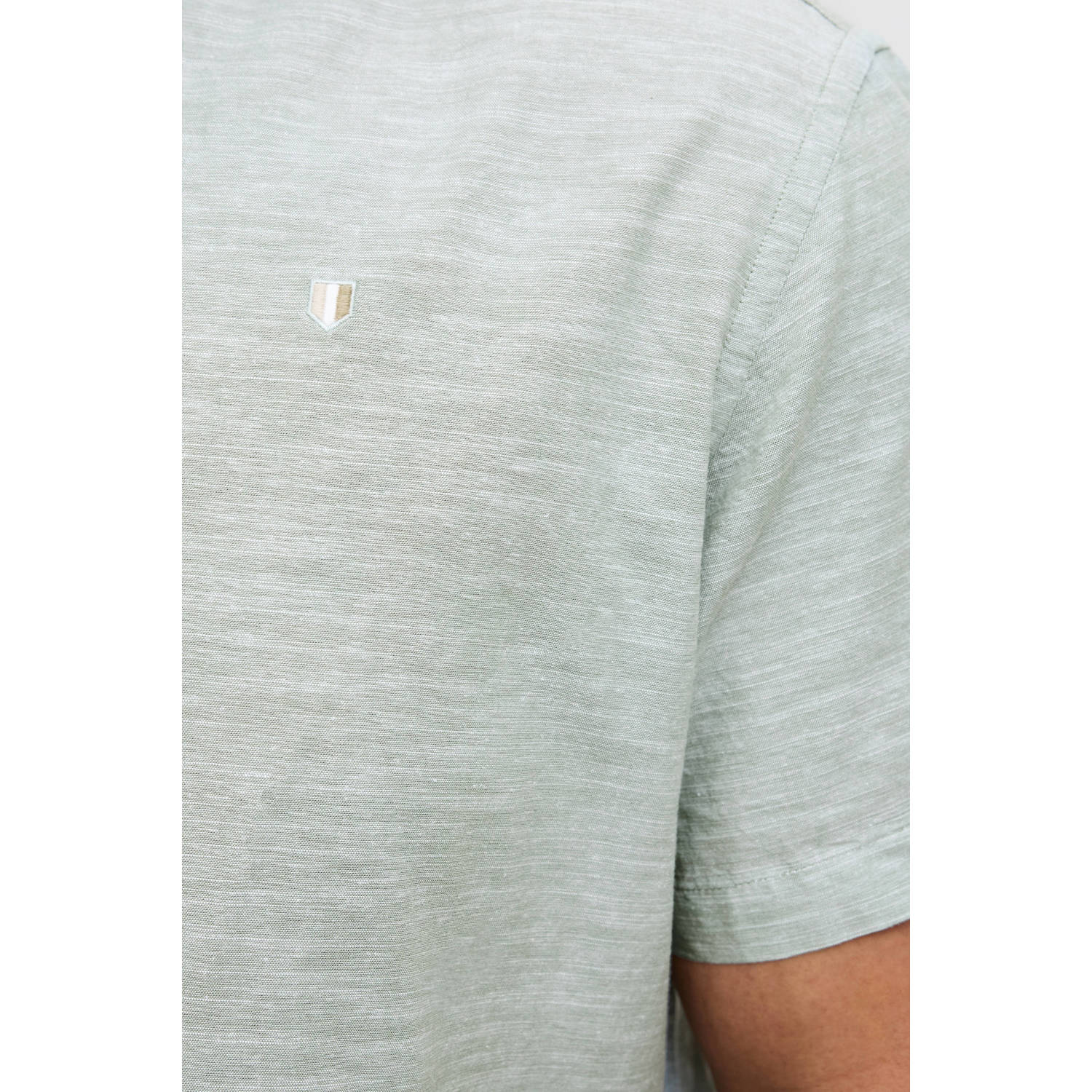JACK & JONES PLUS SIZE linnen casual overhemd groen