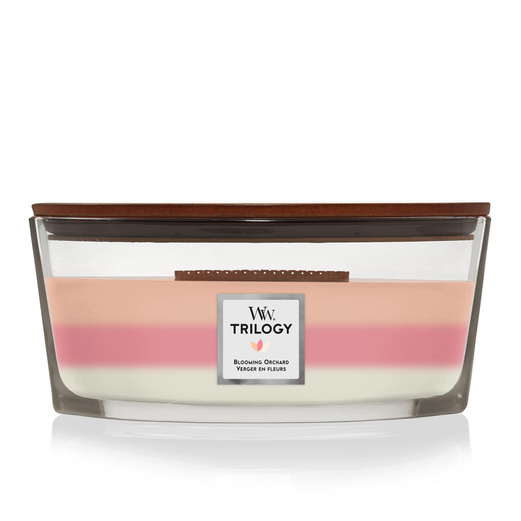 WoodWick geurkaars Trilogy Blooming Orchard Ellipse