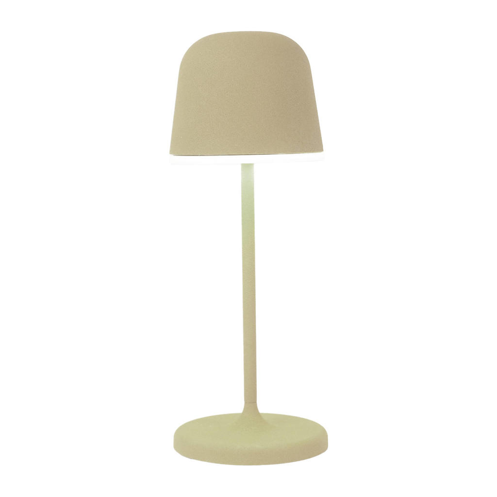 EGLO Mannera-S Tafellamp - Priklamp - Draadloos - 20 cm - Zandkleur/Beige/Wit - Oplaadbaar - Dimbaar - Binnen en Buiten