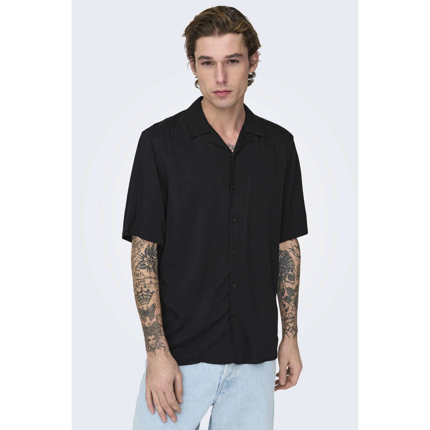 ONLY & SONS Overhemd met korte mouwen ONSDASH LIFE REG VISC RES SS SHIRT