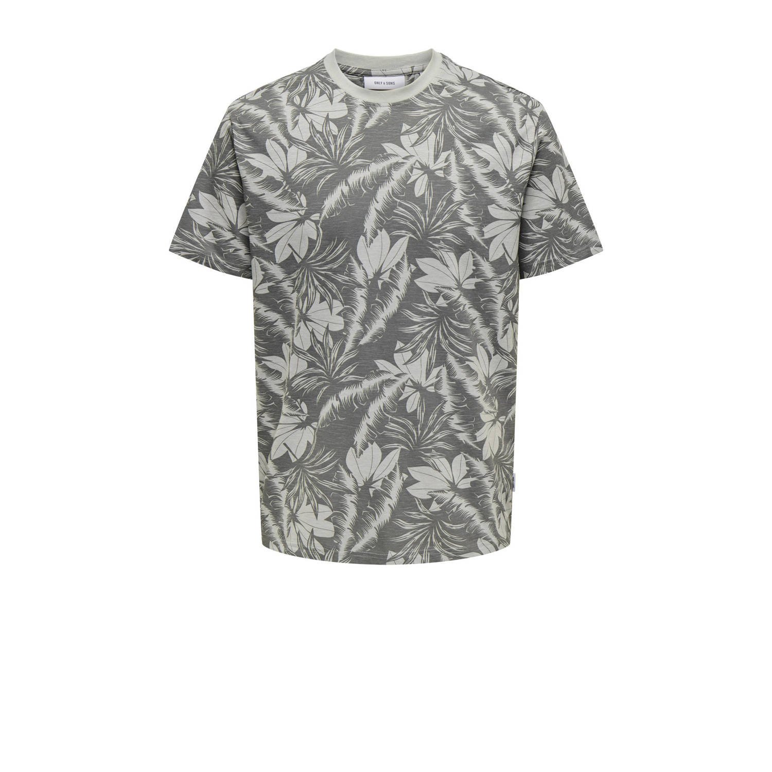 Only & Sons T-shirt met geribde ronde hals model 'PERRY'