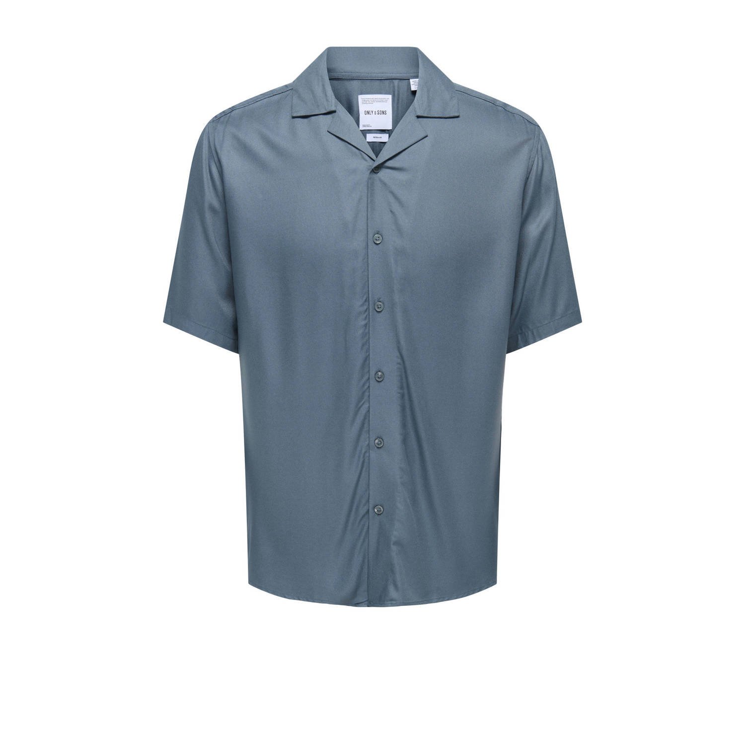 ONLY & SONS casual overhemd grijsblauw