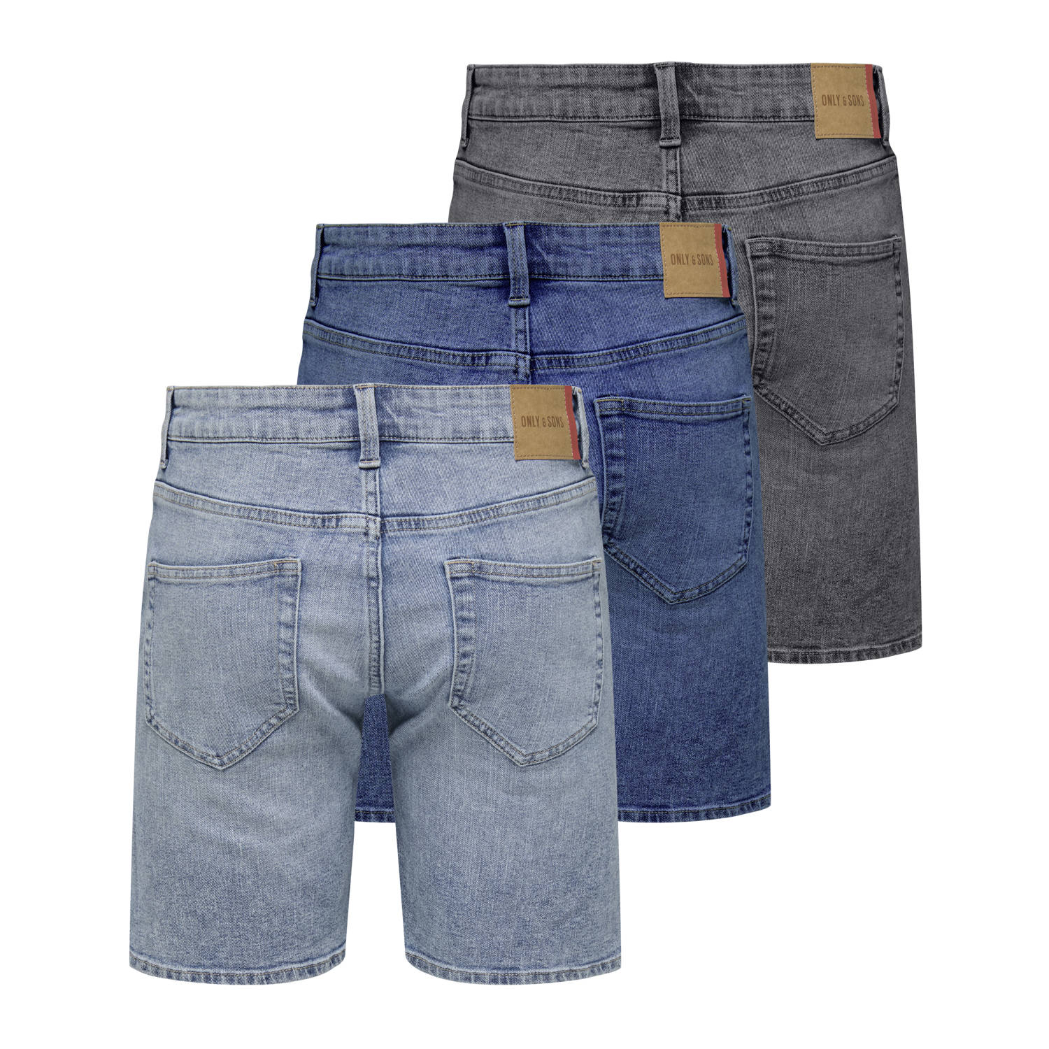ONLY & SONS denim regular short ONSWEFT (set van 3)