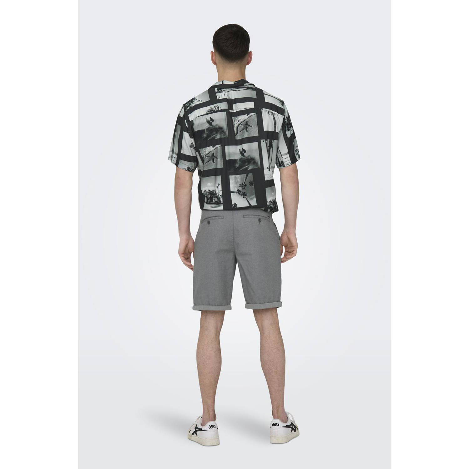 ONLY & SONS regular chino short grijs