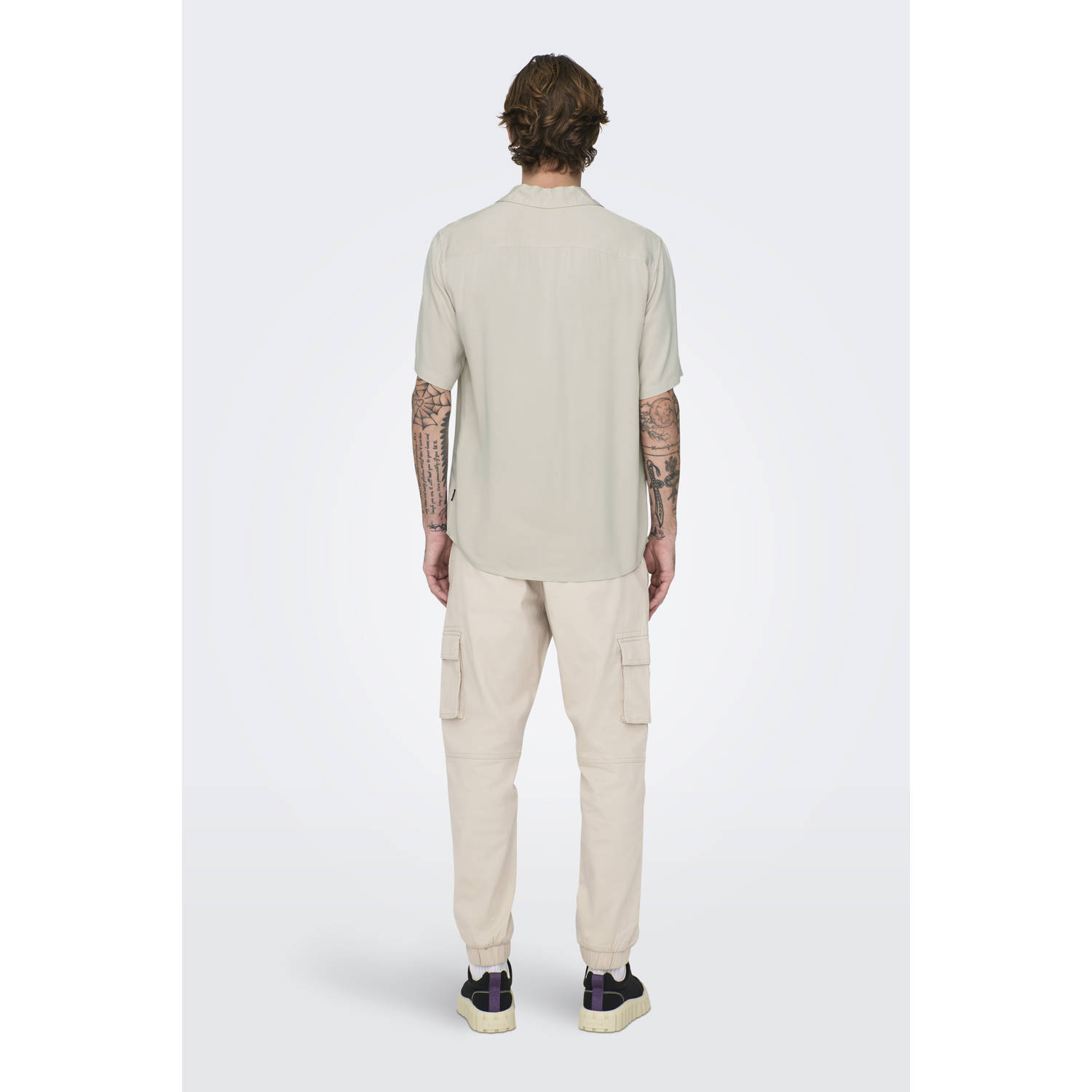 ONLY & SONS casual overhemd beige