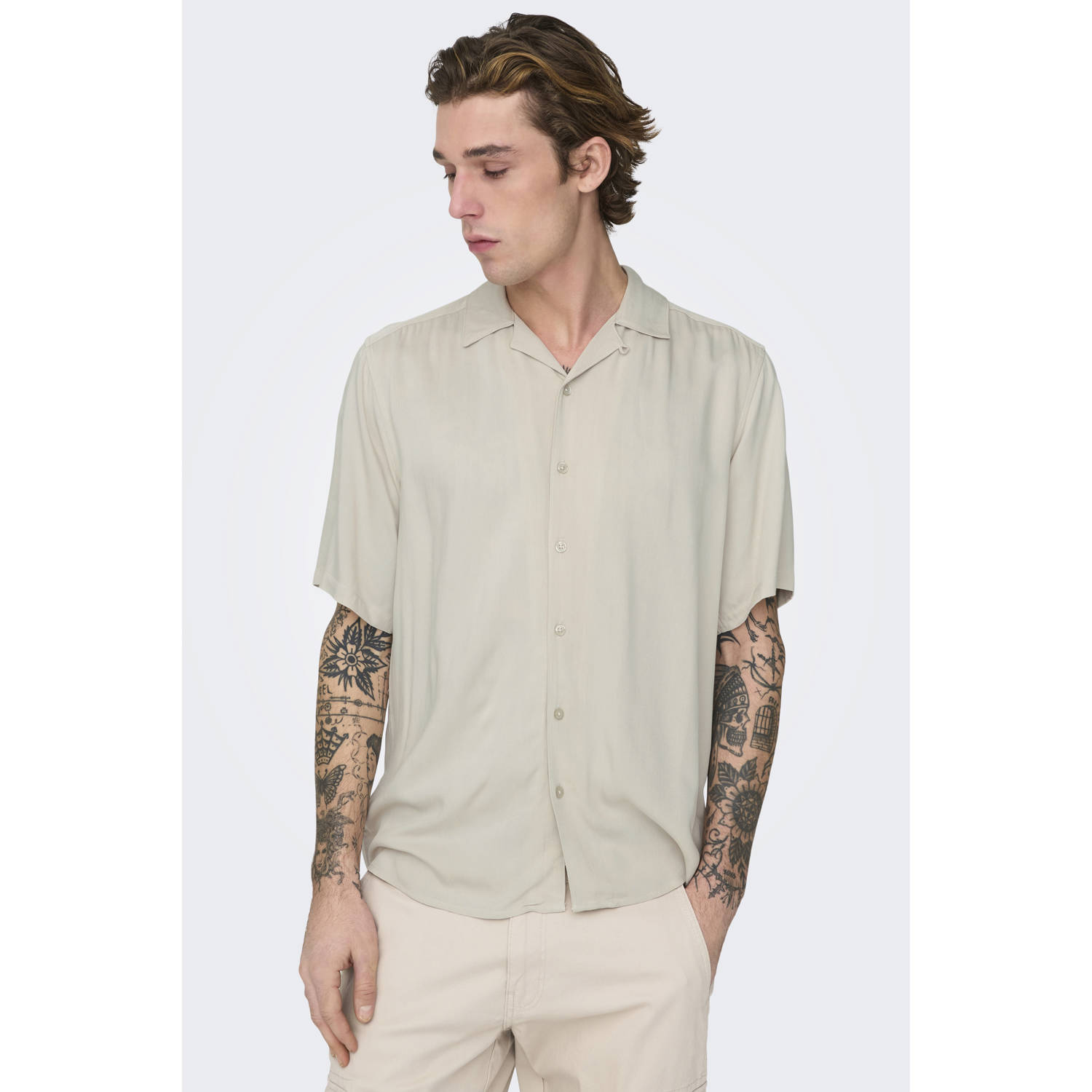 ONLY & SONS Overhemd met korte mouwen ONSDASH LIFE REG VISC RES SS SHIRT