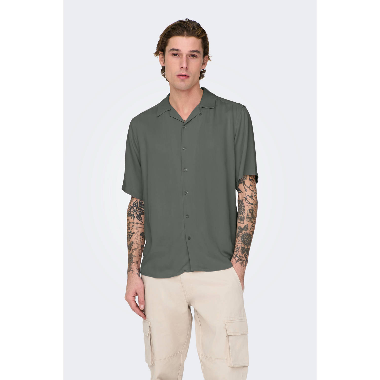 ONLY & SONS Overhemd met korte mouwen ONSDASH LIFE REG VISC RES SS SHIRT