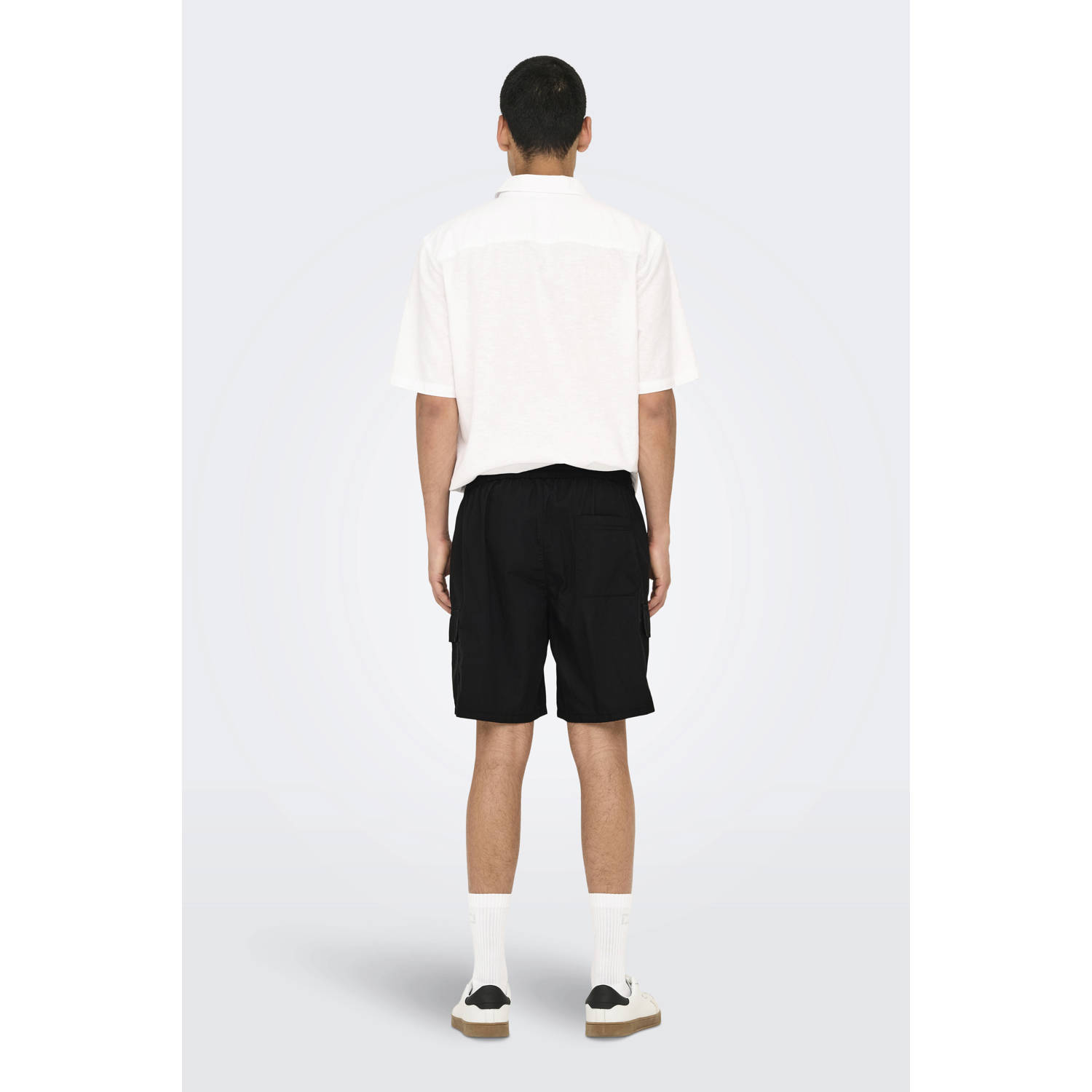 ONLY & SONS regular cargo short zwart