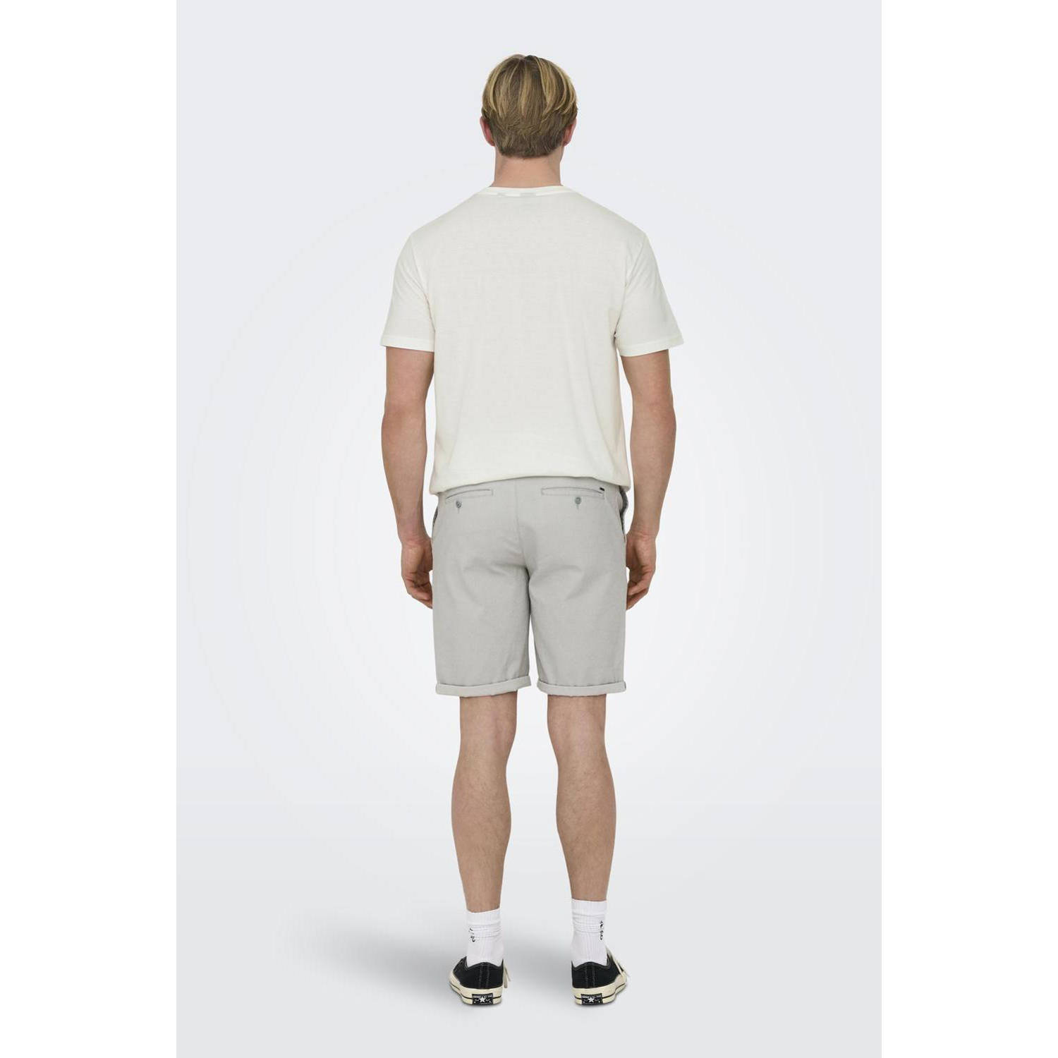 ONLY & SONS regular chino short grijs