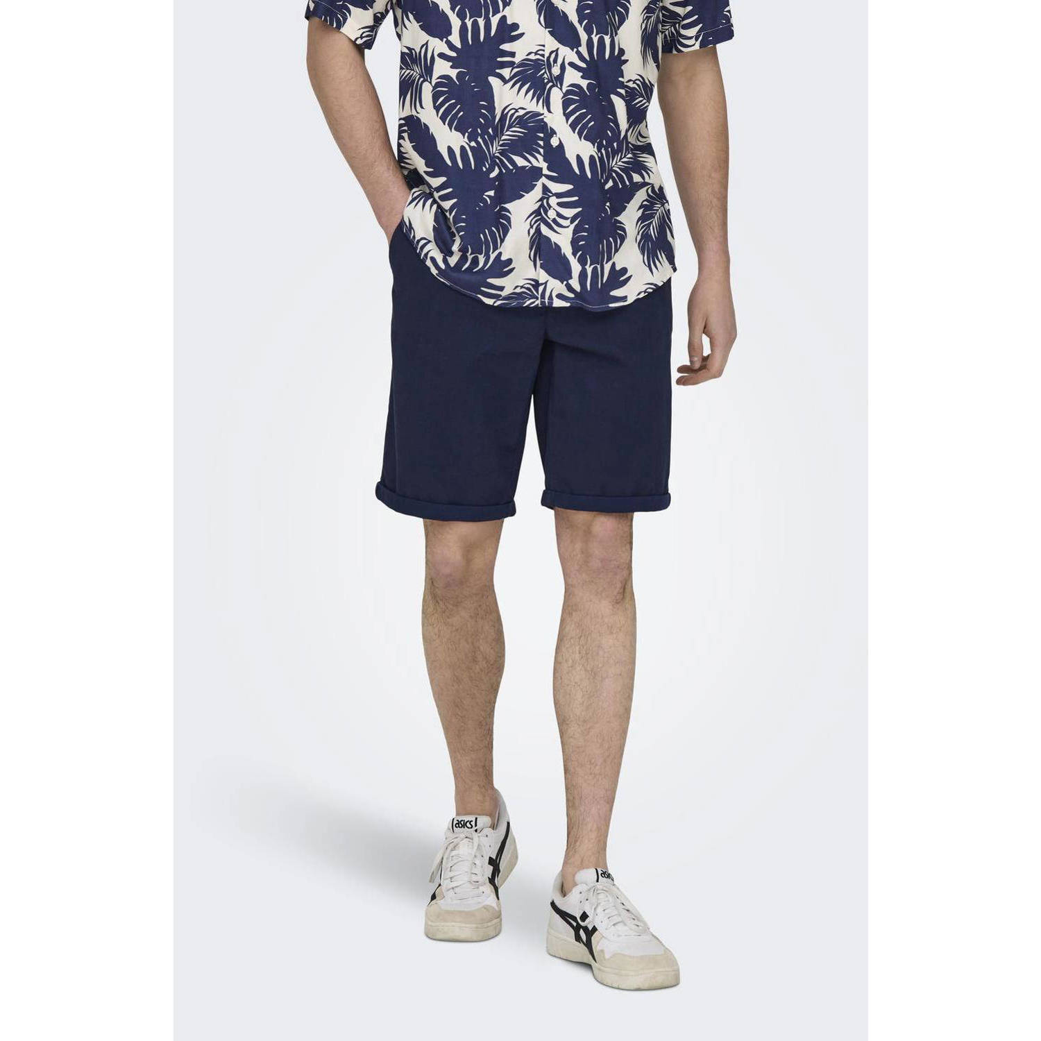 ONLY & SONS regular chino short blauw