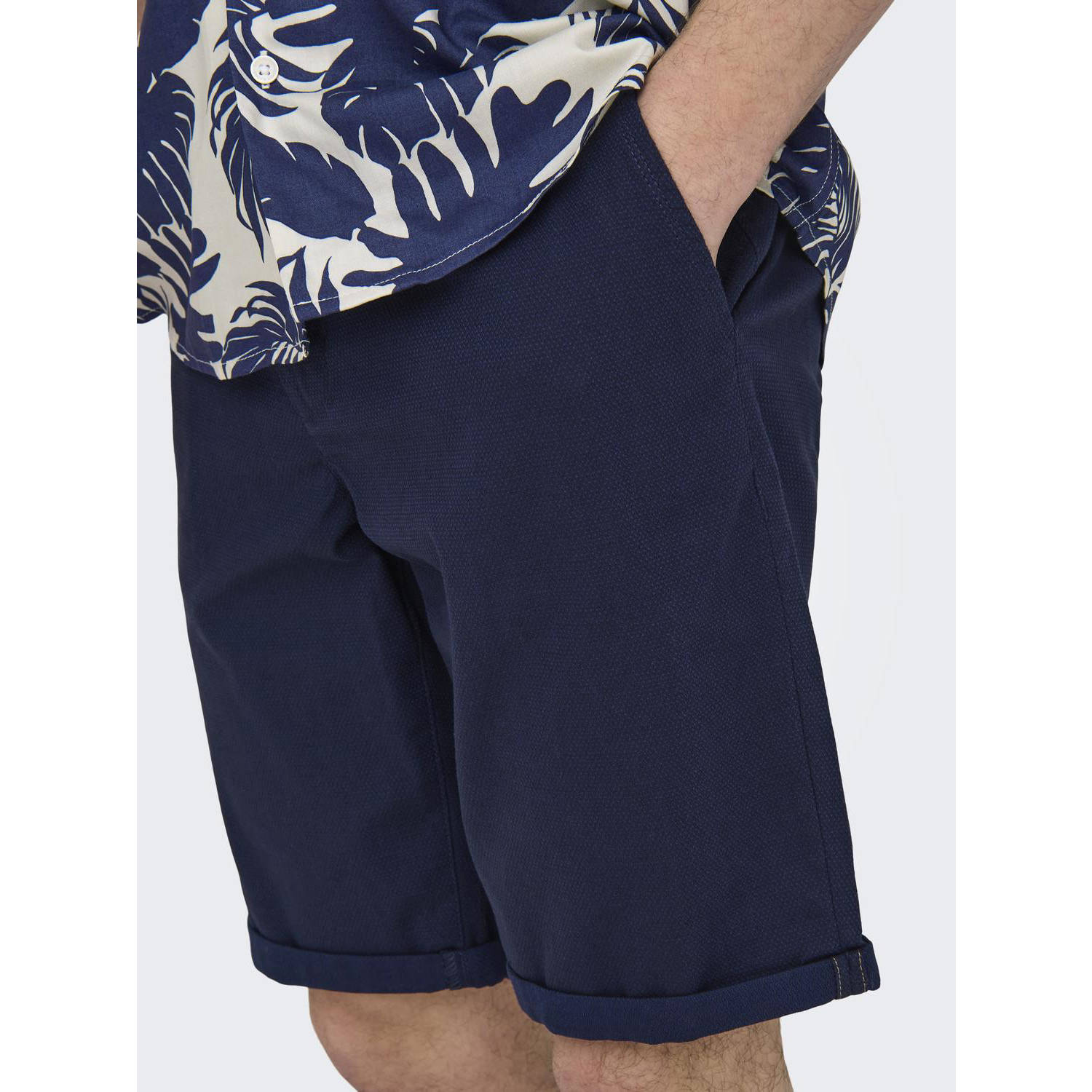 ONLY & SONS regular chino short blauw
