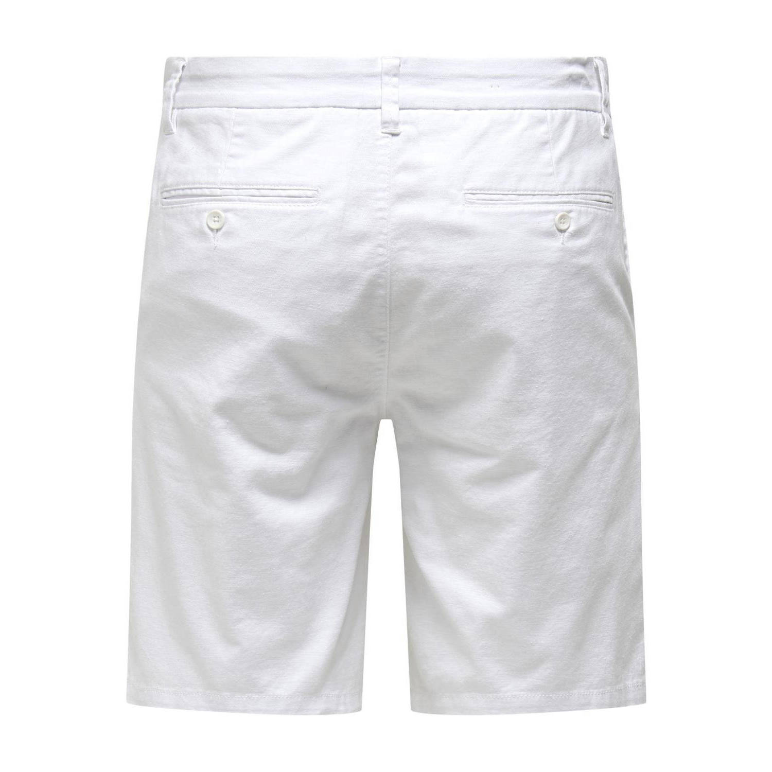 ONLY & SONS linnen regular chino short ONSMARK wit