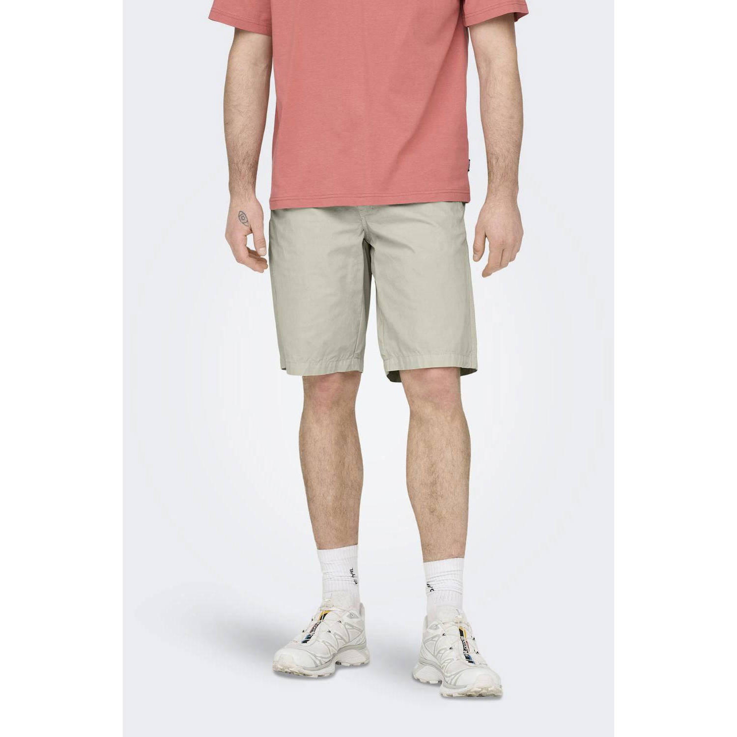ONLY & SONS regular casual short ecru
