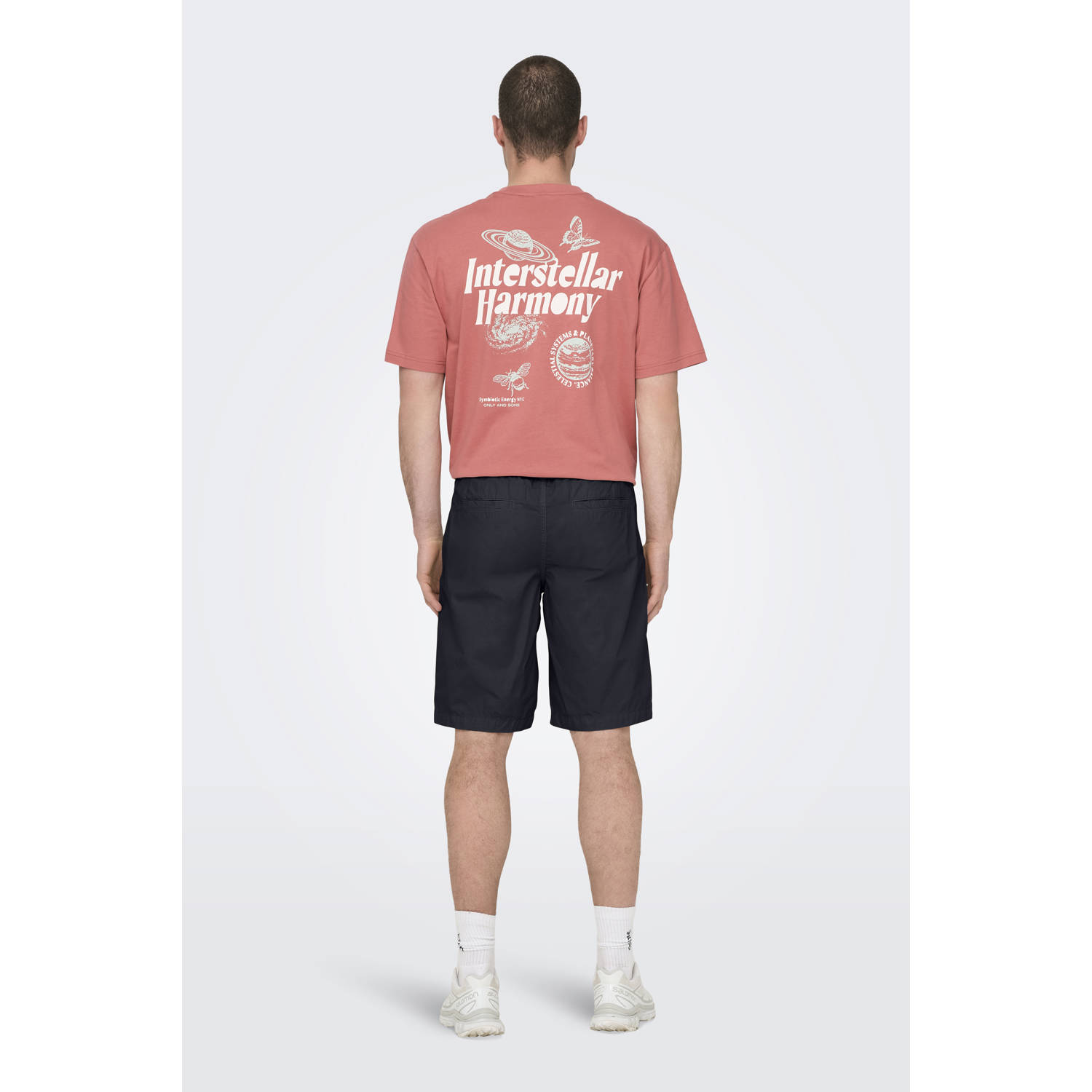 ONLY & SONS regular casual short donkerblauw
