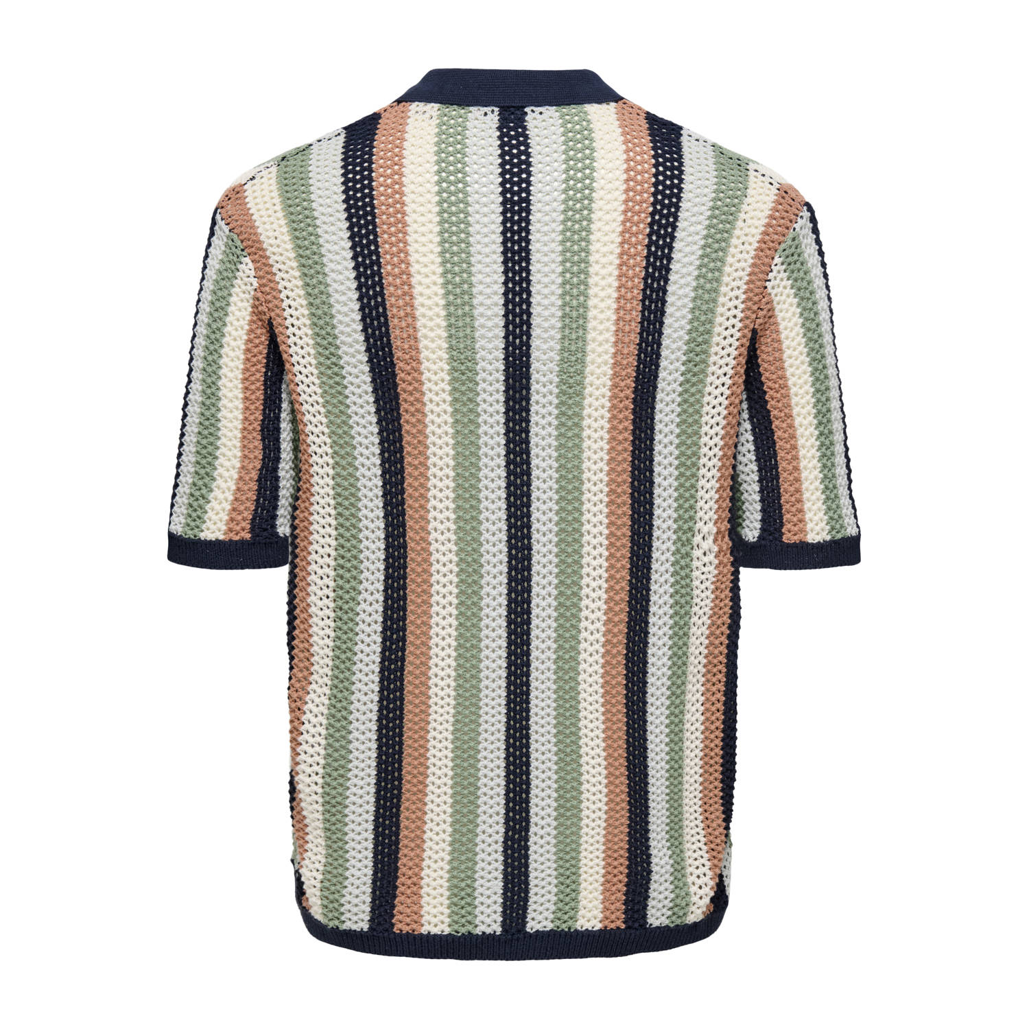 ONLY & SONS casual overhemd gebreid blauw