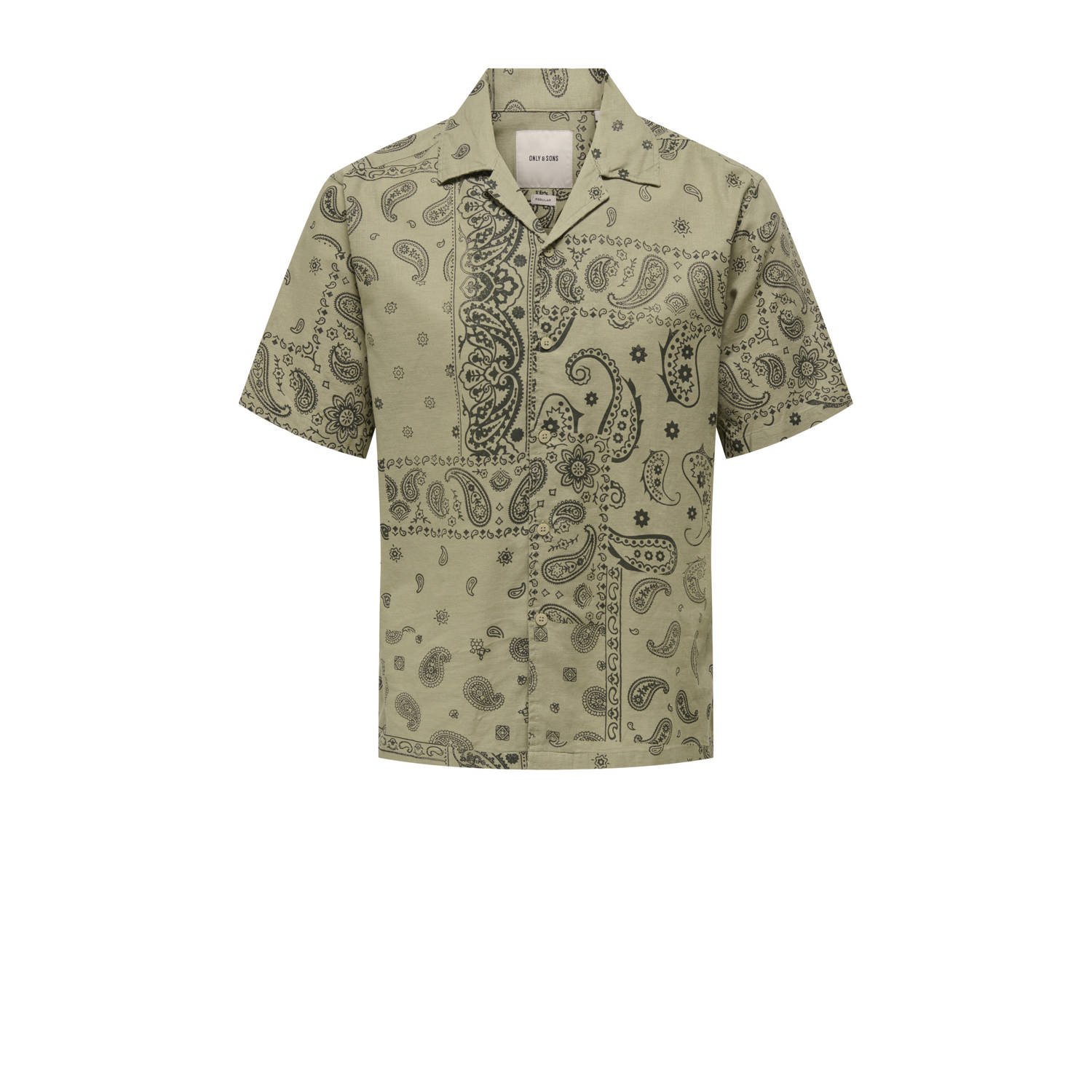 ONLY & SONS linnen casual overhemd groen