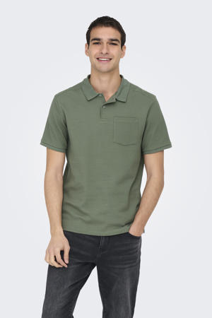 regular polo met textuur groen