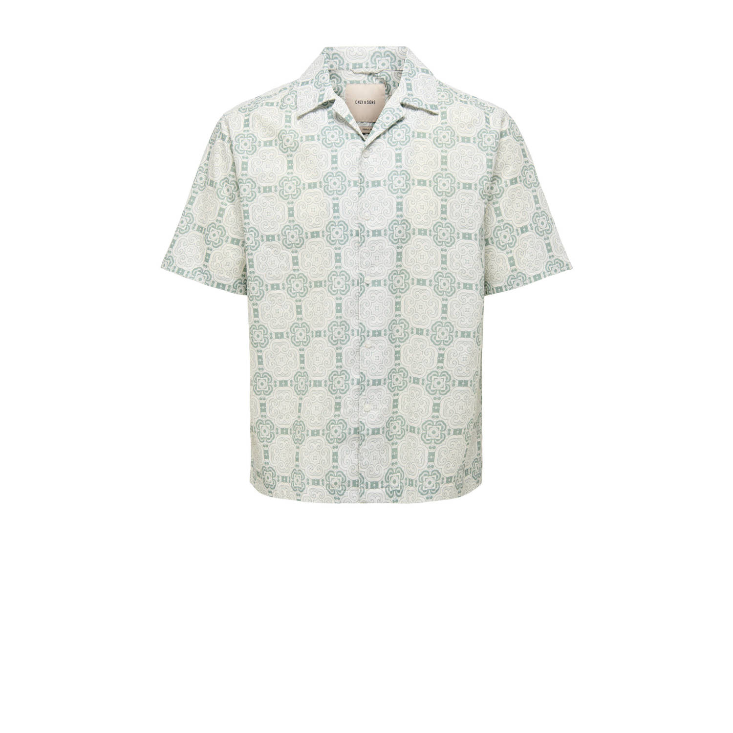 ONLY & SONS linnen casual overhemd grijsgroen