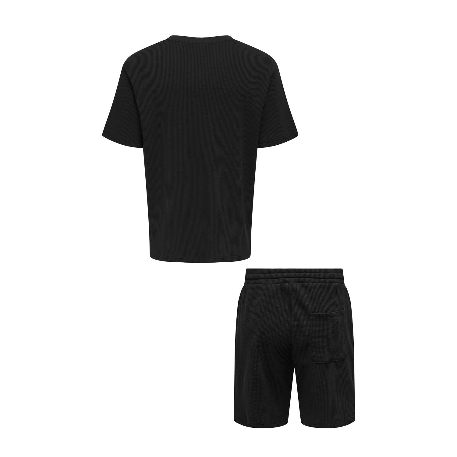 ONLY & SONS relaxed t-shirt en short met textuur zwart