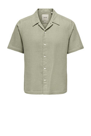 casual overhemd met textuur groen