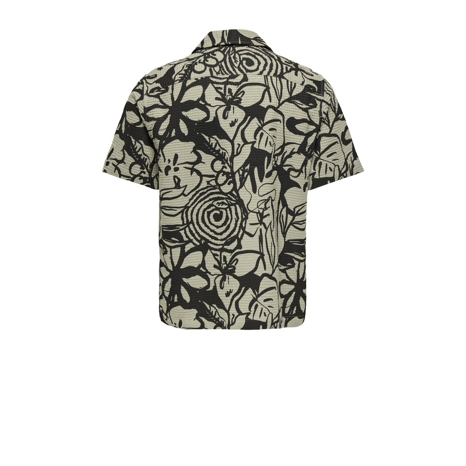 ONLY & SONS casual overhemd met textuur beige