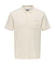 thumbnail: ONLY & SONS regular polo met textuur ecru