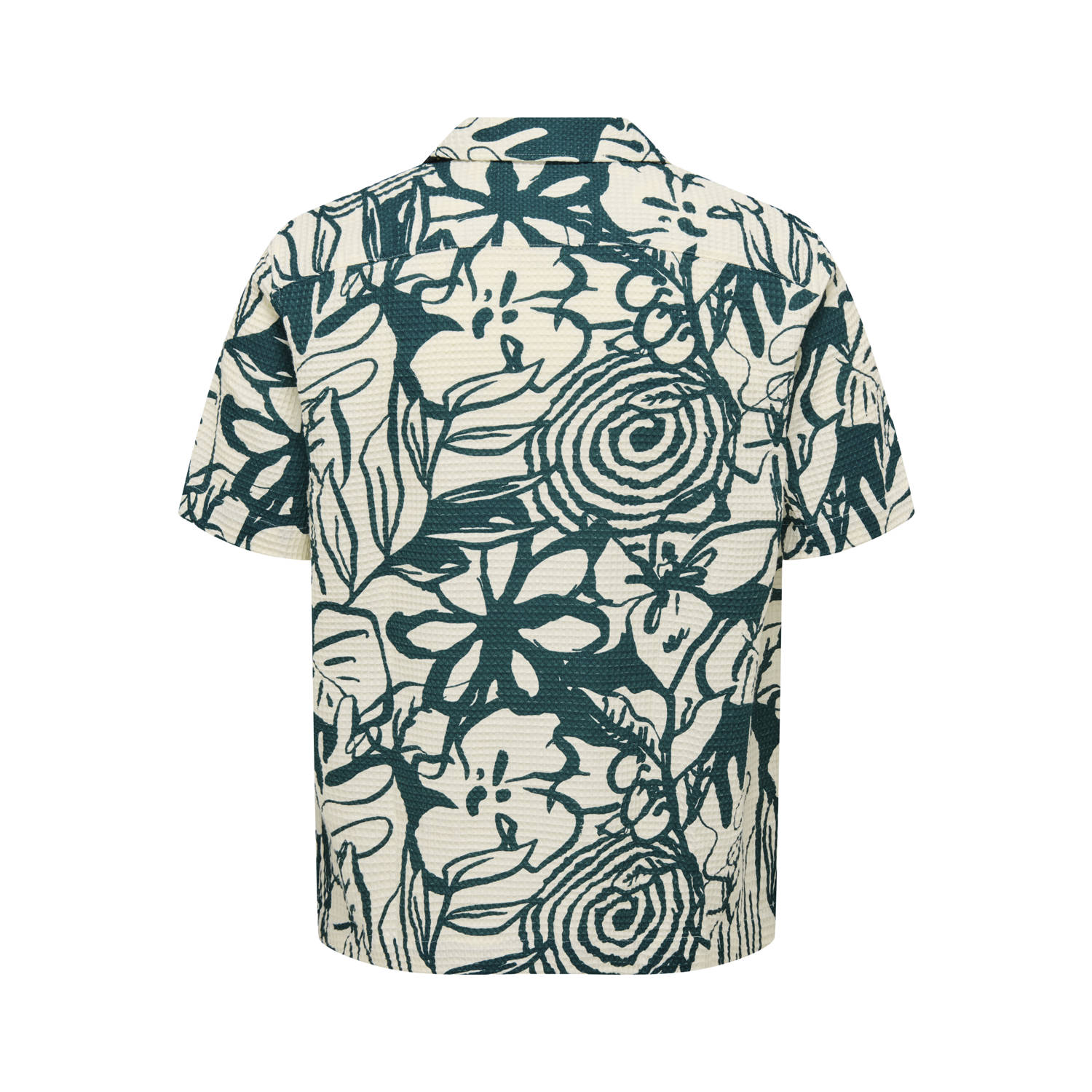 ONLY & SONS casual overhemd met textuur groen